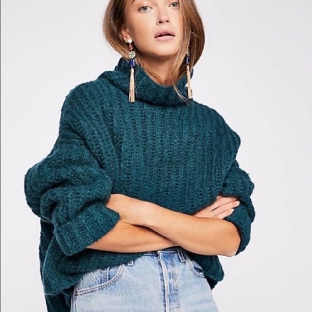 BP Teal Turtleneck Knit Sweater